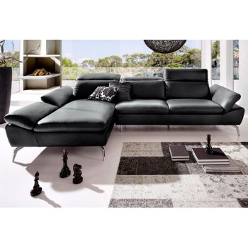 Coltar Longfurn, piele naturala, funcție de inclinare pe o parte și reglare manuală a tetierei, piele naturala Coltar Longfurn, piele naturala, funcție de inclinare pe o parte și reglare manuală a tetierei, piele naturala