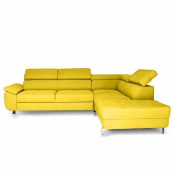 Coltar modular, extensibil, cu tetiere reglabile, Arlo, Galben