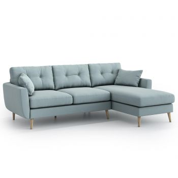 Coltar reversibil Optisofa, Harris Melva Grey, 227x158x85 cm - Optisofa, Gri & Argintiu