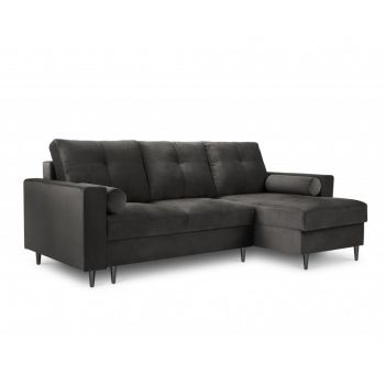 Coltar reversibil si extensibil Andante Dark Grey - Kooko Home, Gri & Argintiu Coltar reversibil si extensibil Andante Dark Grey - Kooko Home, Gri & Argintiu