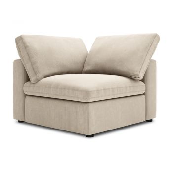 Modul reversibil de colț cu tapițerie din catifea pentru canapea Windsor & Co Sofas Galaxy, bej