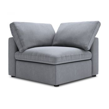 Modul reversibil de colț cu tapițerie din catifea pentru canapea Windsor & Co Sofas Galaxy, gri