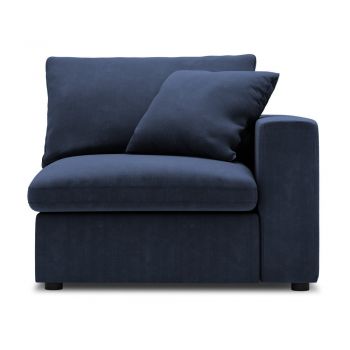 Modul cu tapițerie din catifea pentru canapea colț de dreapta Windsor & Co Sofas Galaxy, albastru închis