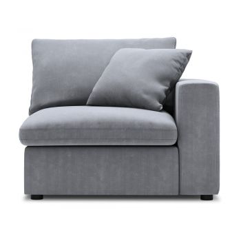 Modul cu tapițerie din catifea pentru canapea colț de dreapta Windsor & Co Sofas Galaxy, gri