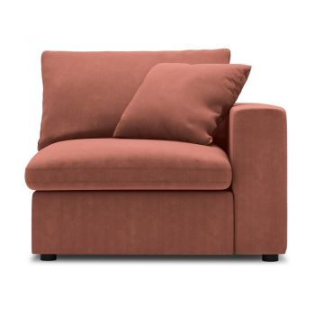 Modul cu tapițerie din catifea pentru canapea colț de dreapta Windsor & Co Sofas Galaxy, roz