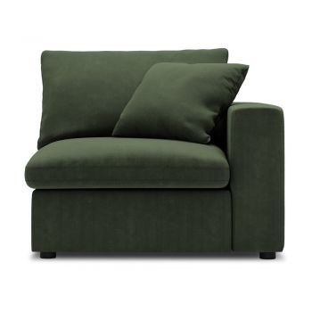 Modul cu tapițerie din catifea pentru canapea colț de dreapta Windsor & Co Sofas Galaxy, verde închis