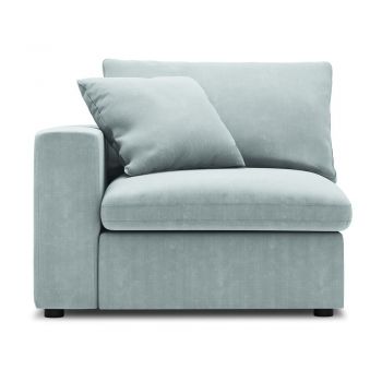 Modul cu tapițerie din catifea pentru canapea colț de stânga Windsor & Co Sofas Galaxy, albastru deschis