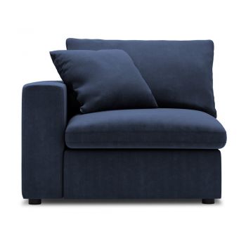 Modul cu tapițerie din catifea pentru canapea colț de stânga Windsor & Co Sofas Galaxy, albastru închis