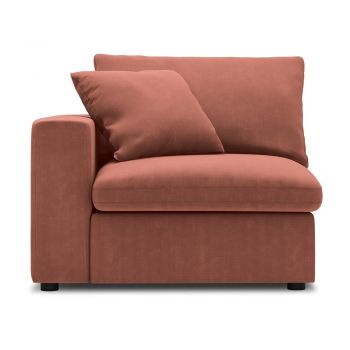 Modul cu tapițerie din catifea pentru canapea colț de stânga Windsor & Co Sofas Galaxy, roz