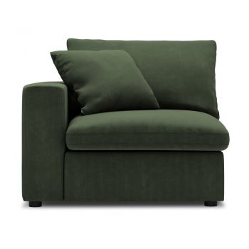 Modul cu tapițerie din catifea pentru canapea colț de stânga Windsor & Co Sofas Galaxy, verde închis