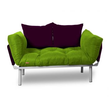 Sofa extensibila Sera Tekstil, Relax Green Plum, verde/mov - SERA TEKSTIL, Mov ieftina