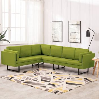 vidaXL Canapea de colț, verde, material textil