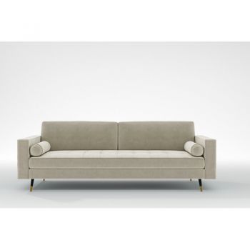Canapea Beecher, lemn masiv, bej, 85 x 245 x 95 cm Canapea Beecher, lemn masiv, bej, 85 x 245 x 95 cm