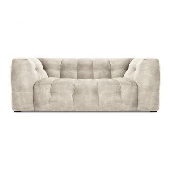 Canapea cu tapițerie din catifea Windsor & Co Sofas Vesta, 208 cm, bej