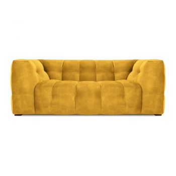 Canapea cu tapițerie din catifea Windsor & Co Sofas Vesta, 208 cm, galben