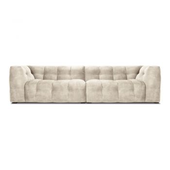 Canapea cu tapițerie din catifea Windsor & Co Sofas Vesta, 280 cm, bej