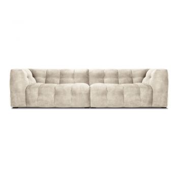 Canapea cu tapițerie din catifea Windsor & Co Sofas Vesta, 280 cm, bej la reducere