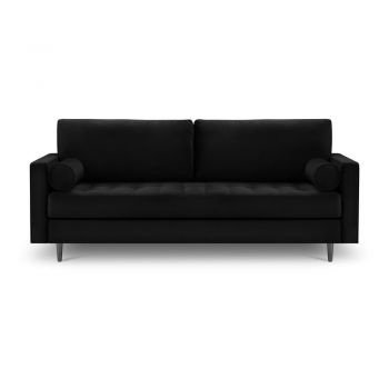 Canapea din catifea Milo Casa Santo, 219 cm, negru