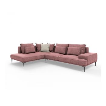 Canapea extensibilă cu șezlong stânga Interieurs 86 Liege, roz
