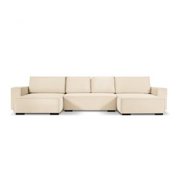 Canapea extensibilă din catifea în formă de U Mazzini Sofas Azalea, bej Canapea extensibilă din catifea în formă de U Mazzini Sofas Azalea, bej