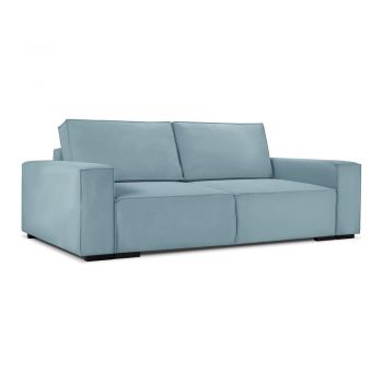Canapea extensibilă din catifea Mazzini Sofas Azalea, albastru deschis Canapea extensibilă din catifea Mazzini Sofas Azalea, albastru deschis
