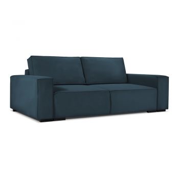 Canapea extensibilă din catifea Mazzini Sofas Azalea, albastru închis