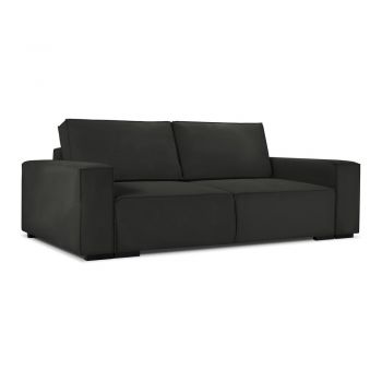 Canapea extensibilă din catifea Mazzini Sofas Azalea, negru Canapea extensibilă din catifea Mazzini Sofas Azalea, negru