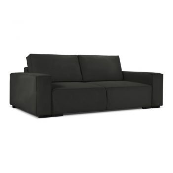 Canapea extensibilă din catifea Mazzini Sofas Azalea, negru