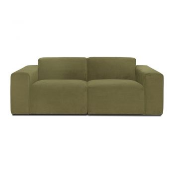 Canapea verde cu tapițerie din catifea reiată 202 cm Sting - Scandic