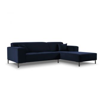 Colțar din catifea cu extensie pe partea dreaptă Cosmopolitan Design Siena, albastru Colțar din catifea cu extensie pe partea dreaptă Cosmopolitan Design Siena, albastru