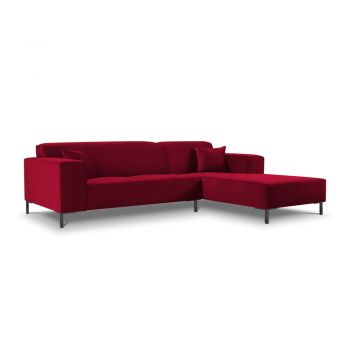 Colțar din catifea cu extensie pe partea dreaptă Cosmopolitan Design Siena, roșu Colțar din catifea cu extensie pe partea dreaptă Cosmopolitan Design Siena, roșu