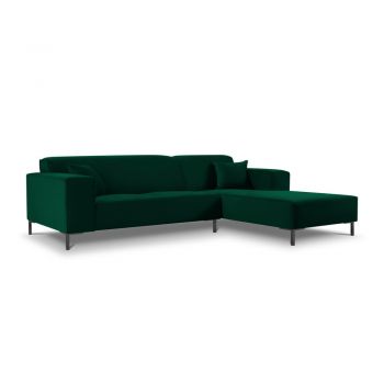 Colțar din catifea cu extensie pe partea dreaptă Cosmopolitan Design Siena, verde Colțar din catifea cu extensie pe partea dreaptă Cosmopolitan Design Siena, verde