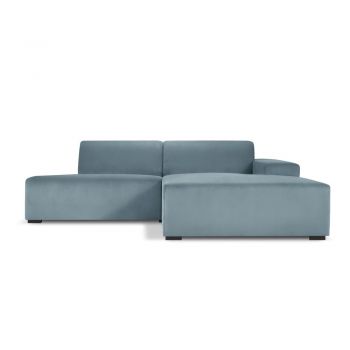 Colțar din reiat cu extensie pe partea dreaptă Cosmopolitan Design Hobart, albastru deschis Colțar din reiat cu extensie pe partea dreaptă Cosmopolitan Design Hobart, albastru deschis