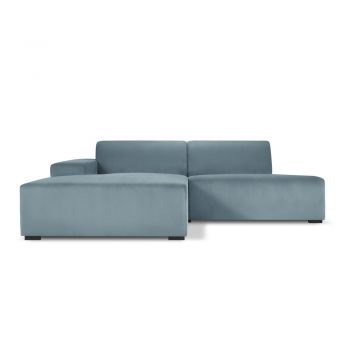 Colțar din reiat cu extensie pe partea stângă Cosmopolitan Design Hobart, albastru deschis Colțar din reiat cu extensie pe partea stângă Cosmopolitan Design Hobart, albastru deschis