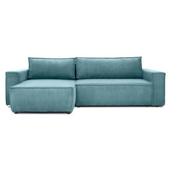 Colțar extensibil variabil cu tapițerie din reiat Bonami Selection Bowie, turcoaz Colțar extensibil variabil cu tapițerie din reiat Bonami Selection Bowie, turcoaz