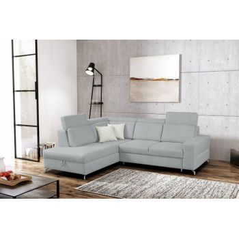 Coltar Aldos Zoya 12 Extensibil cu Arcuri Ondulate si Spuma Poliuretanica, Sezlong pe Stanga, Suprafata de Dormit 180x126 cm, cu Lada de Depozitare, Tetiere Reglabile, l254xA211xH84 cm