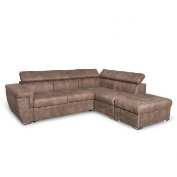 Coltar extensibil dreapta Kult, Riviera Dark Brown, maro inchis, 265x224x76 cm - Kult, Maro