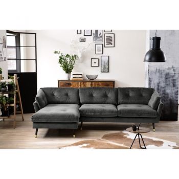 Coltar Tomlin, lemn masiv, antracit, 84 x 270 x 155 cm Coltar Tomlin, lemn masiv, antracit, 84 x 270 x 155 cm