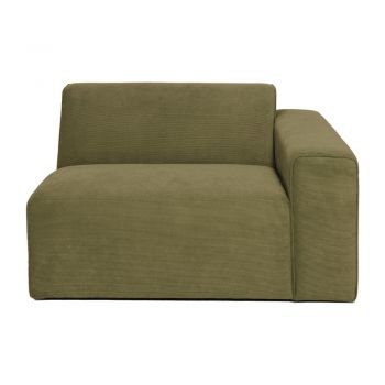 Modul cu tapițerie din reiat pentru canapea colț de dreapta Scandic Sting, 124 cm, verde