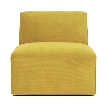 Modul mijloc cu tapițerie din reiat pentru canapea Scandic Sting, galben muștar