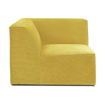 Modul pentru canapea galben din catifea reiată Sting - Scandic
