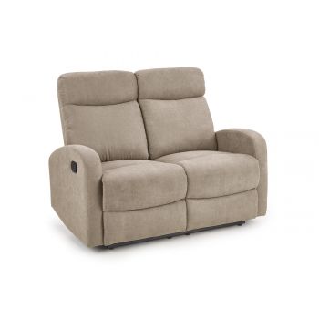 Canapea Recliner tapitata cu stofa, 2 locuri, Osmond 2S Bej, l128xA95xH100 cm