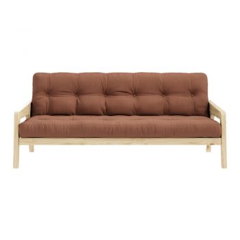 Canapea extensibilă maro roșcat 204 cm Grab - Karup Design