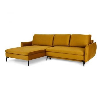 Colțar extensibil cu șezlong pe partea stângă Bonami Selection Fira, galben Colțar extensibil cu șezlong pe partea stângă Bonami Selection Fira, galben