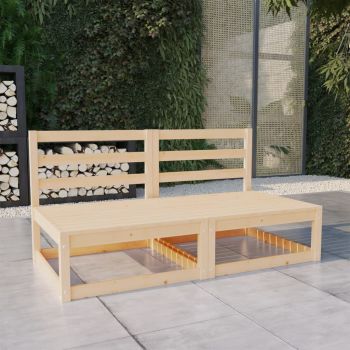 vidaXL Canapea de grădină cu 2 locuri, lemn masiv de pin