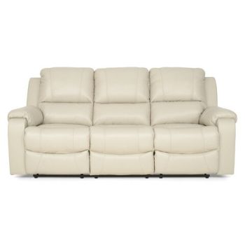 Canapea cu 3 locuri si cu 3 reclinere manuale, Tucson, L.218 l.99 H.102, piele/piele ecologica, crem
