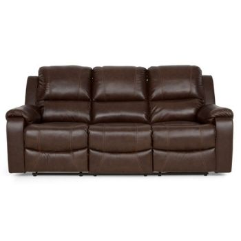 Canapea cu 3 locuri si cu 3 reclinere manuale, Tucson, L.218 l.99 H.102, piele/piele ecologica, maro
