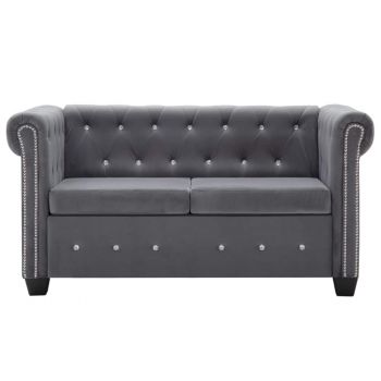 Canapea Doris Velvet Fixa cu Spuma Poliuretanica, 2 Locuri, tapitata cu Stofa, l146xA75xH72 cm