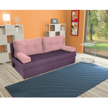 Canapea extensibila Alfi 192x80x77 cm cu lada de depozitare, Purple/Pink Flamingo ieftina