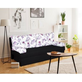 Canapea extensibila Alfi Anthracite192x80x77 cm cu lada de depozitare, Magnolia ieftina